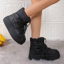 2024 New Women Casual Thick Sole Warm Snow Boots - Black - View 3