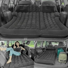 Cama inflable plegable para automóvil, colchón inflable para viajes en la parte trasera del automóvil, colchón inflable para autocaravana, sofá grueso de PVC esponjoso para camping al aire libre