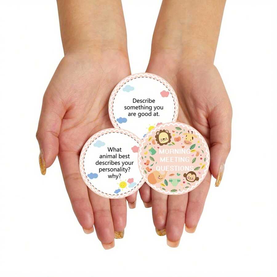 25pcs Morning Meeting Chips Questions Cards For Students, Classroom