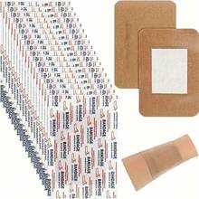 Parche adhesivo impermeable y transpirable de gran tamaño, de color piel, cómodo y flexible para el cuidado de heridas, adecuado para cortes y abrasiones menores, previene la infección de heridas. Se enviarán colores y estilos al azar para el botiquín de emergencia.