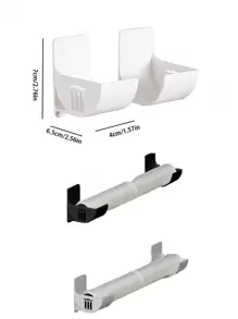 2/4 pezzi set portabuste adesivo e porta pellicola, organizer da parete per cucina per pellicola trasparente e sacchetti dell immondizia, soluzione multifunzionale senza foratura per armadi e frigorifero, salvaspazio per buste di plastica, pellicola e rotoli di carta, organizer versatile per cucina e bagno, porta pellicola e sacchi dell'immondizia senza foratura, adatto per compleanni, inaugurazione casa, Natale