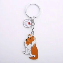 1pc Alloy Metal Dachshund Cute Jack Dog Pet Key Ring Dog Tag Charm Car Keychain Lovely Bag Pendant For Best Friend Student's Gift Car Accessories Bag Charm Backpack For School