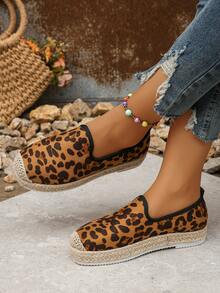 跨境出口大码女款36-42黑色绒面厚底一脚蹬乐福鞋舒适日常穿搭厚底鞋春秋 - 彩色 - 查看 5