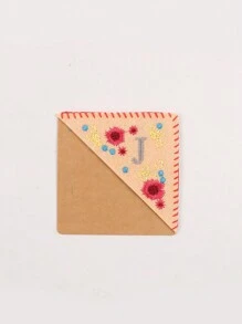 1 pieza, Punto de libro de esquina personalizado bordado a mano, 26 letras bordadas a mano en fieltro, punto de libro de bordado de flor linda para amantes de la lectura, regalo significativo, vuelta al colegio