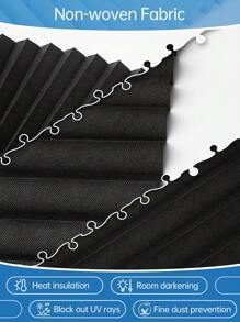 1pc Solid Color Shade No Tools Original Light Filtering Pleated Fabric Shade, Self-Adhesive Design, UV Protection, Blackout, Insulating, Lightweight, Fade-Resistant, Minimalist Pleated Curtains – Suitable For Bedroom, Living Room, Office, Bathroom. Gifts Birthday Graduation - Black - View 5