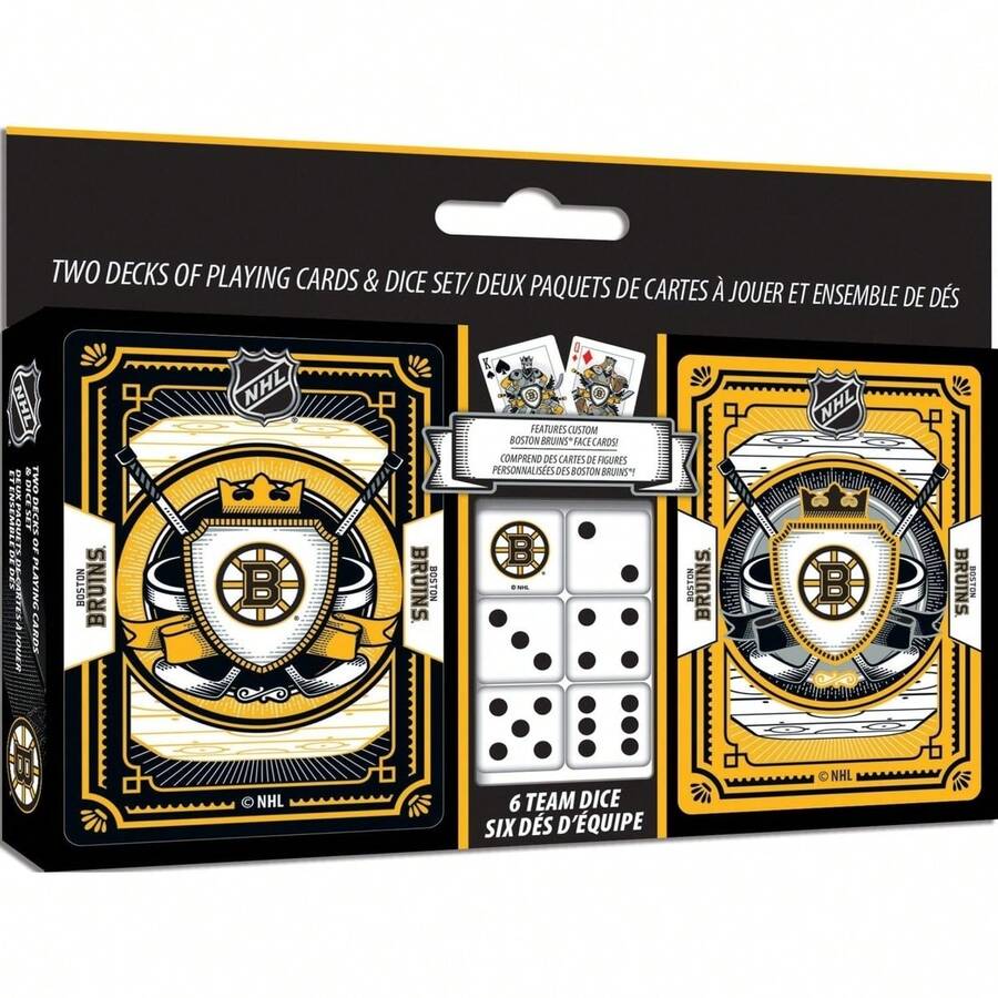 Masterpieces Boston Bruins Playing Cards Dice Set 2-Pack NHL  Style Gaming Cards - Multicolor - View 1