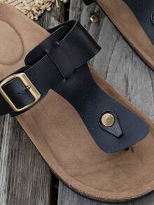 Dép đế bần mềm mại thoải mái chống trượt thanh lịch thời trang có thể điều chỉnh 4 mùa ngoài trời dành cho nữ, thích hợp cho tiệc tùng, kỳ nghỉ và mặc hàng ngày - màu đen - Xem 6