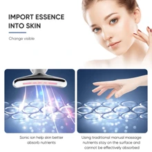 7-Color LED Skin Beauty & Facial Massage Device For Face And Neck Care, Vibrating Neck Skin Tightening Equipment, USB Rechargeable With 600mAh Lithium Polymer Battery, Suitable Gift For Skin Care Regimen