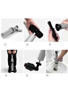 Desentupidor Ar Bomba De Alta Pressão Airjet Vertical Pia Vaso Cano Blaster Dreno