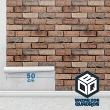 3D Effect Adhesive Wallpaper Aged Brown Brick Mineiro Bedroom Living Room 1m X 50cm - 彩色 - 查看 6