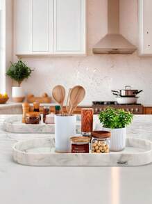 梳妆台托盘 - 2 包大号硅胶托盘，9.8 英寸 X 4.3 英寸防碎梳妆台托盘、小饰品托盘、马桶水箱托盘、厨房台面肥皂托盘、香水整理托盘、珠宝、蜡烛、化妆品整理器、女士礼物、桌面存储、书桌整理、Byoma 护肤品、梳妆台化妆品、组织、假日海滩、浴室系列、卧室系列、大容量 - 彩色 - 查看 6