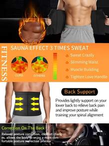 Entrenador de cintura de 3 colores para hombres, dos cinturones de cintura, fabricado en neopreno, cinturón deportivo para la cintura, cinturón moldeador y elevador, diseño con cremallera - Negro - Ver 5