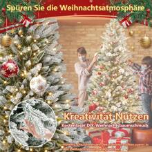 LILIIN Kunstlicher Weihnachtsbaum 150 cm 180 cm 210 cm Premium Tannenbaum Künstlich mit Schnee-Effekt und Beleuchtung LED Warmes Weiß Naturgetreuer Christbaum mit Metallständer für Weihnachten-Dekoration - 150 cm - Übersicht 3