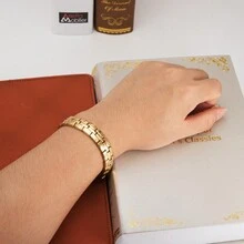 Vinterly Magnetic Bracelets Male Stainless Steel 12mm Wide Magnet Men Hand Chains Link Health Energy Jewelry Waterproof - Line - View 8