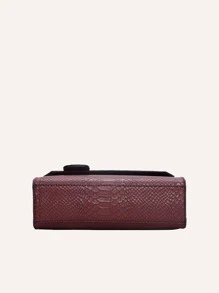 VANESSA MAY 1pc Lightweight Solid Color Snake Skin Texture Handbag/Crossbody Bag, Casual Commute Or Business Use, Accessory, Suitable For Autumn/Winter, Holidays And Gift