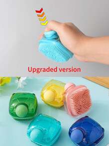 1pc Pet Bath Brush With Built-In Soap Reservoir, Suitable For Cats And Dogs