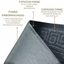 Non-Slip Rubber Welcome Doormat Entrance Mat 40X60 - 灰色 - 查看 4