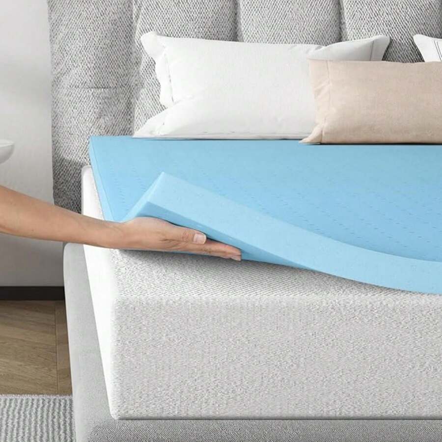Maxzzz 2 Inch Memory Foam Mattress Topper Soft Cooling GelInfused