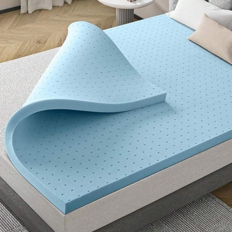Maxzzz 2 Inch Memory Foam Mattress Topper Soft Cooling GelInfused