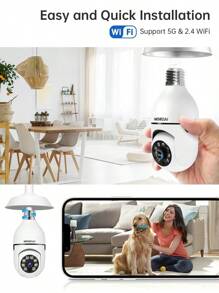 WESECUU Security Camera 2K HD Light Bulb Camera Security Cameras Outdoor Wireless Indoor Camera For Home Security, IP Camera PTZ,House Cameras,5G/2.4 GHz WiFi Wireless Cameras Nanny Room Cam For Bedroom , Wireless Home Surveillance System,Light Bulb Surveillance Camera  Socket 360 Camera Smart Motion Detection Alarm Lightbulb Camera 2-Way Audio Color Night Vision,Pet Camera Cat Dog With Phone App, Two Way Talk, Night Vision - trắng - Xem 9
