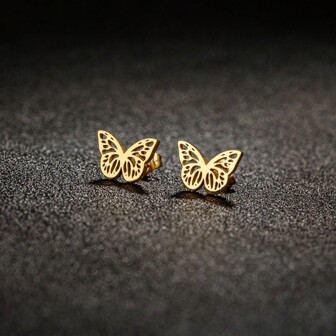 1 Pair New Fashion Butterfly Earrings For Women Punk Jewelry Small Earrings Party Gifts