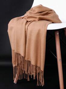 1pc Women Solid Color Thick Double-Sided Faux Sherpa Scarf, Elegant & Fashionable Unisex Shawl Scarf Dual Use, Warm For Autumn & Winter Daily Use - Multicolor - View 12