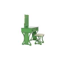 Unique Modern Bedroom Vanity Set W Stool Foldable Mirror Drawers Apple Green Color MDF Veneer 1pc Vanity Furniture - Antique Green + Particle Board + Modern as Pic - View 12