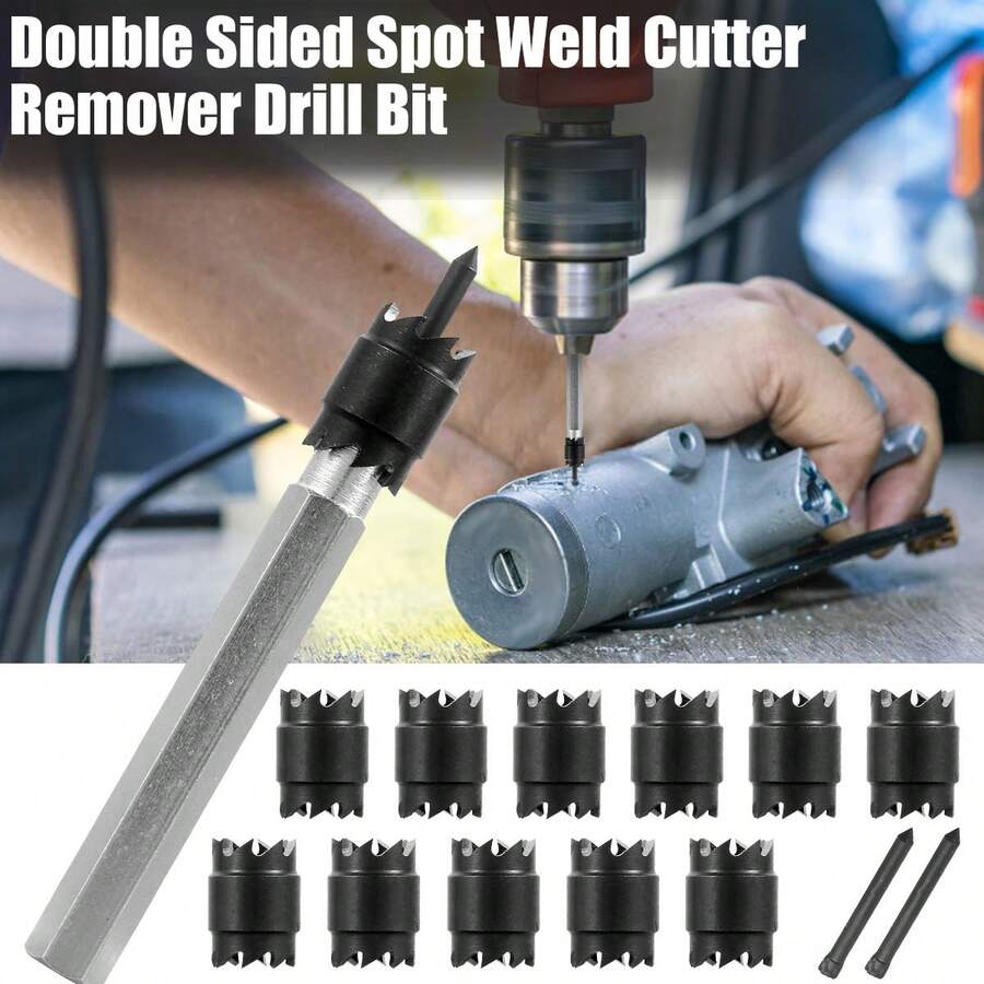 14Pcs Spot Weld Cutter Set High Speed Steel Double Sided Spot Weld