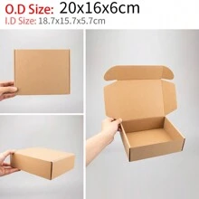 12pcs/Pack Kraft Paper Corrugated Boxes, Multi-Size Options, Postal Shipping Cartons, Packaging, Airplane Boxes, Gift Boxes, Corrugated Boxes, Shipping Boxes Valentine's Day