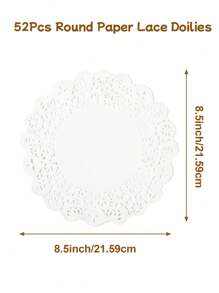 52 miếng lót đĩa giấy ren trắng tròn, miếng lót đĩa dùng một lần cho đĩa đựng đồ ăn chiên tráng miệng, đồ trang trí bàn tiệc cưới, bao bì bánh, miếng lót đĩa giấy ren nướng, đồ dùng nhà bếp, đồ trang trí bàn tiệc, đồ dùng tiệc cưới sinh nhật, nhiều kích cỡ - trắng - Xem 10