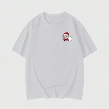 Camisa camiseta t-shirt natal "Papai Noel fofo" - Branco - Visão 2