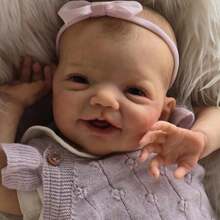 20 Inch 50 CM Reborn Baby Doll Soft Cloth Body Girl Doll New Reborn Baby Dolls Realistic Soft Silicone Vinyl Reborn Doll Hand-Painted Hair For Kids - 彩色 - 查看 2