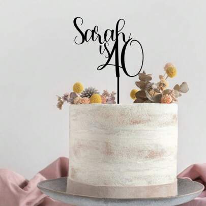 Customized Birthday Cake Decoration Banner, Happy Birthday Cake Decoration, Customized Acrylic, Suitable For Any Occasion, Birthday Anniversary Blessing, Family And Friends Gathering, Personalized,Wedding Essentials