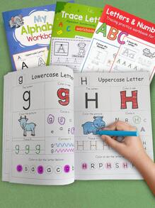 52pcs/ Book 26 Alphabet 0-9 Number Coloring Handwriting Children's Workbook,Learning And Tracing Letters,Recognizing Uppercase And Lowercase Letters And Tracking Learning,Learning A-Z Letters In Preschool,Helping Children Recognize And Remember English Letters Through Tracing And Coloring,Enhancing Letter Memory And Hand Eye Coordination,Stationery,Student Supplies,Educational Games,Learning At Home,Colouring Books For Boys,Board Games For Kids,Colouring,Coloring Book,Kids Toys,Books