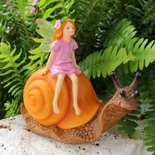 1 Cô gái có cánh cưỡi ốc sên bằng nhựa thủ công, Thiết kế dễ thương, Trang trí ốc sên Bonsai, Nàng tiên hoa có cánh trong suốt, Trang trí nhà cửa, Đồ trang trí vui nhộn cho bàn làm việc văn phòng - Nhiều màu - Xem 11