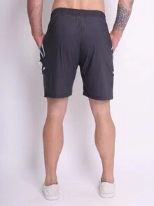 SUN CAI Sports Shorts For Men Imported Quick-Drying Fabric With Print - Màu xám đen - Xem 3