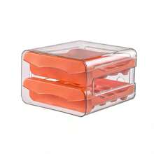 Acrylic Egg Holder Organizer 2 Tiers Capacity For 32 Eggs For Multipurpose Refrigerator - 橘色 - 查看 8