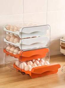 Acrylic Egg Holder Organizer 2 Tiers Capacity For 32 Eggs For Multipurpose Refrigerator - 橘色 - 查看 2