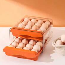 Acrylic Egg Holder Organizer 2 Tiers Capacity For 32 Eggs For Multipurpose Refrigerator - 橘色 - 查看 4