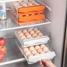 Acrylic Egg Holder Organizer 2 Tiers Capacity For 32 Eggs For Multipurpose Refrigerator - 橘色 - 查看 5