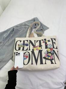 女士时尚大容量手提包，适合办公室、通勤和购物 - 黑色 - 查看 6