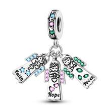 1 件银色闪亮方晶锆石系列天使圣母玛利亚基督教无限心形吊坠原创手链项链吊坠珠子适合 DIY 珠宝制作女士女孩日常珠宝配饰情人节