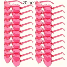 20pcs Fashion Cute Frameless Heart Shaped Glasses, Funny Style Suitable For Party, Beach, Sports, Christmas & New Year Decorations