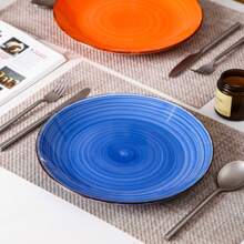 6 Piece Porcelain Dinner Plate, Porcelain Tableware Set, Plates In Various Colors, Bright Color, Hand Painted - Suitable For Microwave And Oven - Suitable For Microwave And Oven - Nhiều màu - Xem 5