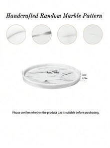 1 件梳妆台托盘，硅胶圆形托盘装饰性收纳整理器适用于浴室马桶水箱卧室厨房台面，珠宝收纳梳妆台托盘适用于蜡烛、乳液瓶、化妆品，大理石白色 - 彩色 - 查看 12