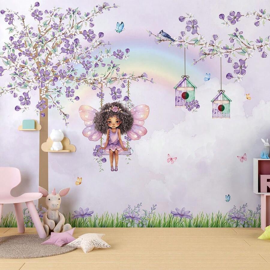 Lilac Garden Wallpaper With Black Fairy - Nhiều màu - Xem 1