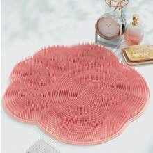 1 pieza Alfombra de masaje de silicona para el baño, lavador de pies, cepillo de espalda, almohadilla para los pies en la ducha, accesorio de baño, suministros de ducha, decoración de baño para el hogar, decoración de otoño, de vuelta a la escuela