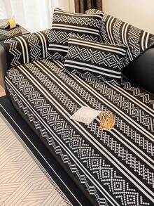 1 vỏ gối chống trượt cho ghế sofa phong cách retro mọi mùa - màu đen - Xem 12