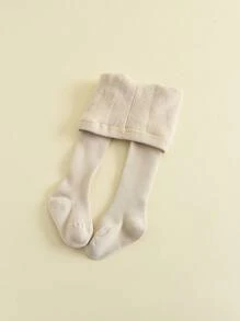 1 quần legging bó ấm áp cho trẻ em, màu đen và trắng, mềm mại và thoải mái, thích hợp để mặc hàng ngày, mùa thu/đông - Màu be - Xem 9