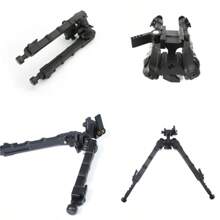 户外战术 V9 竹腿三脚架，6 英寸平头金属可调节三脚架